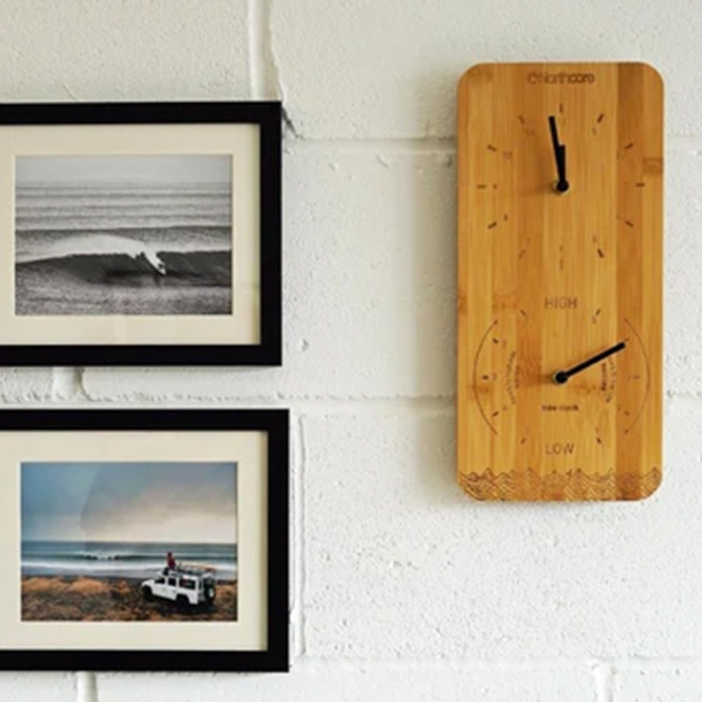 2025 Northcore Wall Mounted Bamboo Time & Tide Clock Portrait NOCO088D